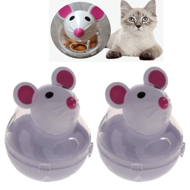 Paquete de piezas Forma de ratón Dispensador de comida de pie Juguete de comida Bola de bocadillos Dispensador de comida Juguete interactivo para gatos Zhivalor LL-2231