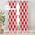 thumbnail image 2 of Red White Gingham Blackout Window Curtains, Abstract Square Diagonal Plaid Picnic Thermal Insulated Curtains Grommet Top Window Drapes for Living Room, Bedroom 42"W x 96"L (Pack of 2), 2 of 6