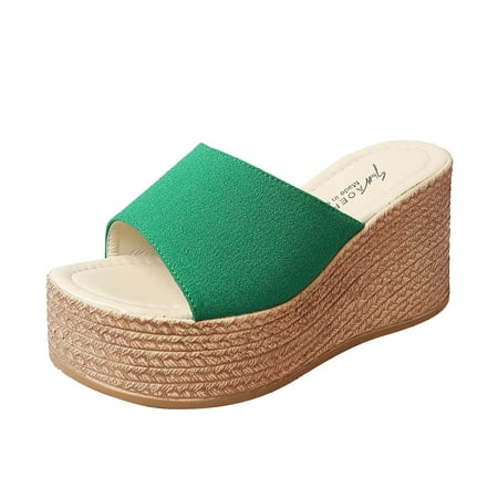 

Mackneog Slippers For Women Ladies Wedges Slippers Causal Peep Toe Shoes Cl ic Fit Sandals Gift on Clearance