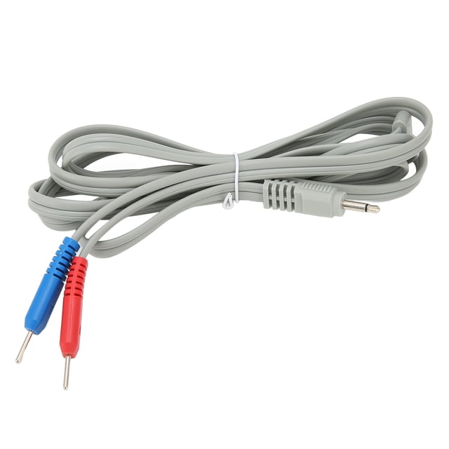 Cables conductores para electrodos de máquina de masaje, 2 en 1, con conector de clavija, para máquina TENS.