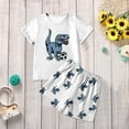 thumbnail image 4 of Hiijoy Toddler Boy's Summer Casual Outfits Dinosaur Short Sleeve T Shirt & Shorts Set, Sizes 3-4T, 4 of 8