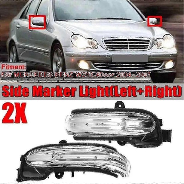Pair Mirror Turn Signal Lights for Mercedes C-Class W203 03-07 A2038201521/162