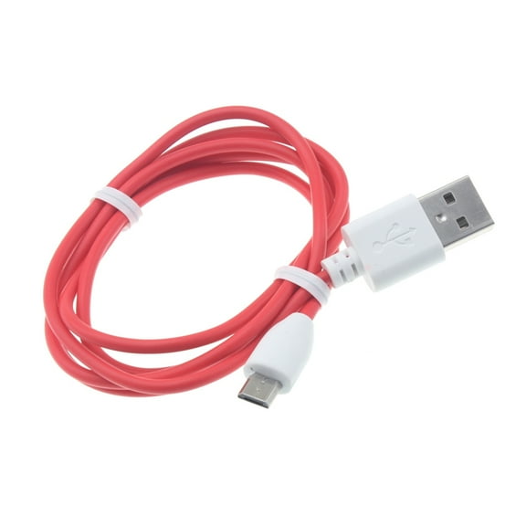 MicroUSB 3ft USB Cable for LG K8X, Tribute Monarch, Phoenix 5, Fortune 3, Aristo 5 - Charger Cord Power Wire Sync Fast Charge Red R4L