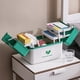 thumbnail image 4 of Organizador de medicamentos de emergencia familiar, contenedor portátil con asa para botiquín de primeros auxilios Verde, 4 of 9