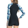 thumbnail image 4 of VBTAPA Long Sleeve Swimsuits for Women One Piece Bathing Suit Rash Guard Swimsuit Surfing Wetsuit Swimwear Boyshort UPF 50+ Sales of Today Blue XXL, 4 of 8