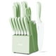 thumbnail image 1 of Juego de Cuchillos de Cocina hecef de 15 Piezas con Recubrimiento Antiadherente - Verde, 1 of 10