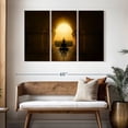 thumbnail image 3 of Elephant Stock Monk Meditating In Temple Wall Art - Horizontal Multi Panel Canvas - Living Room Wall Decor - Wellness Multi Panel - Black And Gold Decor - 50" x 32", 3 of 8