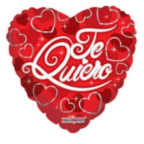ESP Te Quiero Clásico 18” Foil Balloon, Romantic Design, Multicolor