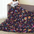thumbnail image 6 of Fuzoiu Mexican Flowers Birds Print Ultra-Soft Micro Fleece Blanket,All Seasons Flannel Throw, Lightweight Blanket for Bed, Sofa, Couch, Movie Night, Camping, and Travel-80"x60", 6 of 7