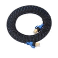 thumbnail image 3 of Cable de red Gigabit para enrutador de computadora plano, de color azul y negro, con doble blindaje, 3 of 4