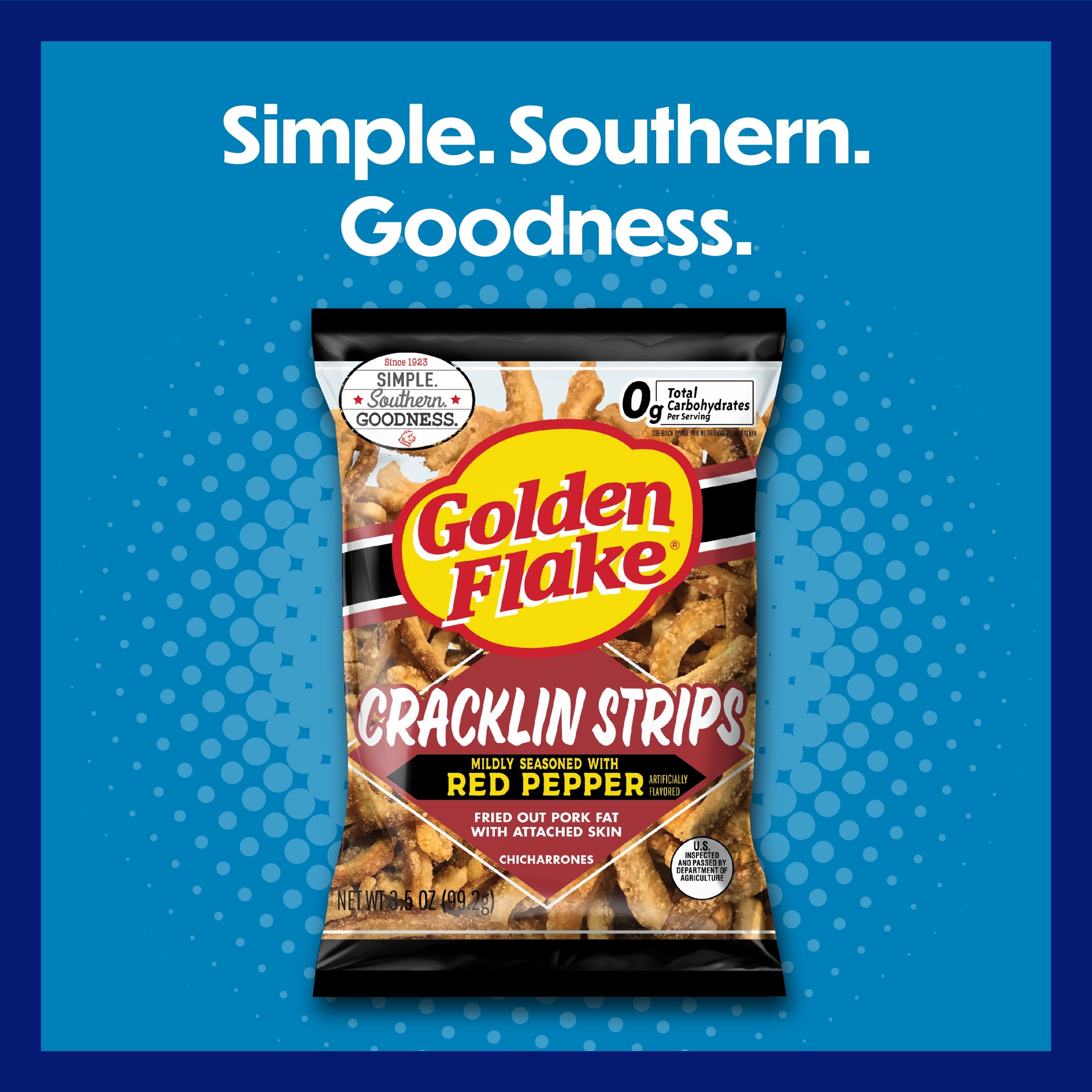 Golden Flake Cracklin Strips Red Pepper Fried Pork Skin, 3.5 oz Bag -  Walmart.com