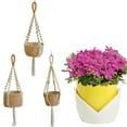 thumbnail image 4 of Monstrate Plantadores colgantes beige del tenedor moderno de la planta de la decoración de la pared del cordón de algodón para las plantas de Jardín y Patio uno, 4 of 6