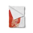 thumbnail image 2 of Zodiac Sagittarius Soft Flannel Fleece Blanket, Archer Woman with Swirled Leaves Background Cartoon Zodiac Design, Cozy Plush for Indoor and Outdoor Use, 60" x 80", Tan and Vermilion, by Ambesonne, 2 of 6