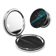 thumbnail image 1 of Qekee Geometry Dash Print Compact Makeup Mirror Folding Mini Pocket Mirror Portable Hand Mirror Double-Sided 2 x 1x Magnification for Woman Girls-Round Shape, 1 of 9
