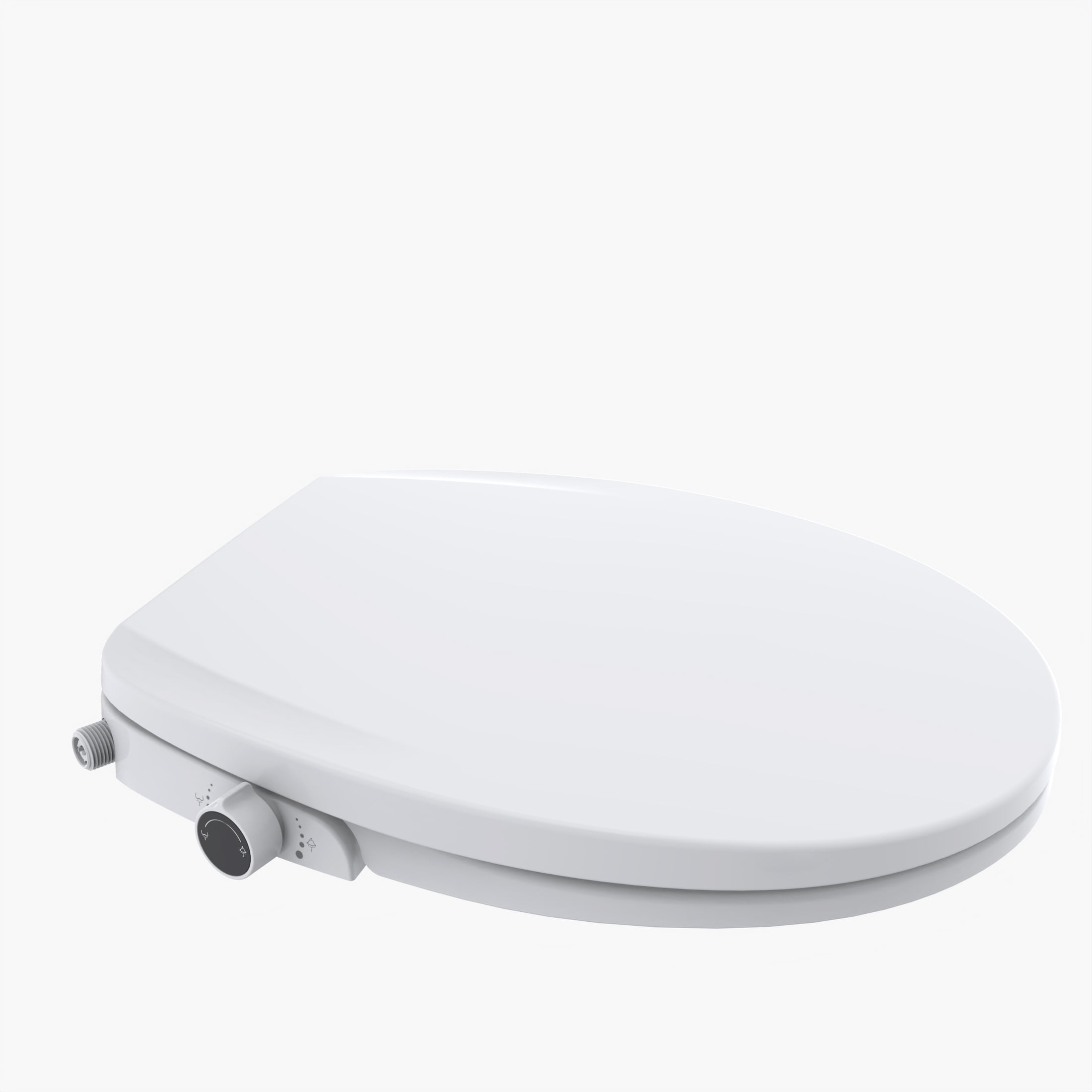 Mainstays Round Non-Electric Bidet Toilet Seat with Dual Self-Cleaning Nozzles, Daisy White