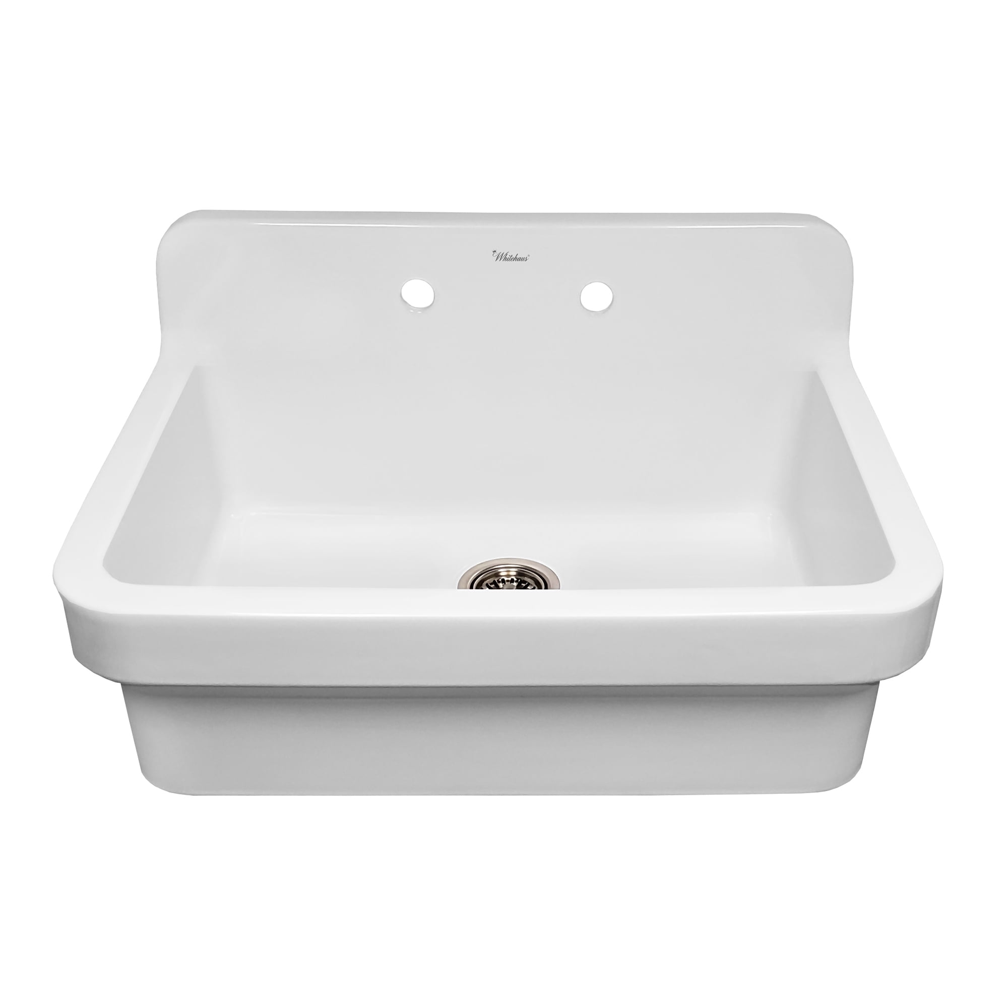 Old Fashioned Country Fireclay Utility Sink with High Backsplash