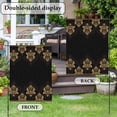 thumbnail image 5 of Vintage Flower House Flag 28 x 40 Inches, Gold Floral Lace on Black Geometric Texture Farmhouse Weather Proof Outdoor Patio Flags Double Sided Small House Decoration for Yard Lawn Outside Home, 5 of 9