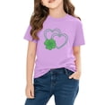 thumbnail image 4 of Cethrio Girls Cotton T-shirts, Graphic Short Sleeve Party Casual St Patrick's Day Tops Purple Size 7-8, 4 of 4