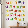thumbnail image 4 of Pegatinas del alfabeto inglés para educación temprana para niños pequeños, tabla ABC autoadhesiva para decoración de pared de aula, póster del alfabeto de aprendizaje preescolar con frutas y verduras, 4 of 8