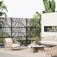 thumbnail image 2 of QinaQin 72x 47 Inch Metal Privacy Screen, Freestanding Decorative Divider, Palm Leaf, 2 of 8