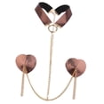 thumbnail image 4 of Cadena para el pecho,Fiesta de cadenas corporales con forma de corazón y pezoneras,Cadena para el pecho de mujer de cuero sintético práctica,Pegatinas para cubrir el pecho,moda, 4 of 8