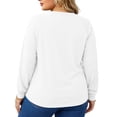 thumbnail image 5 of LEKWK Plus Size Tops for Women Long Sleeve Crew Neck Henley Shirts Fall Winter Relaxed Fit Workout Tops Gym Running Activewear,Size L-5XL, 5 of 6