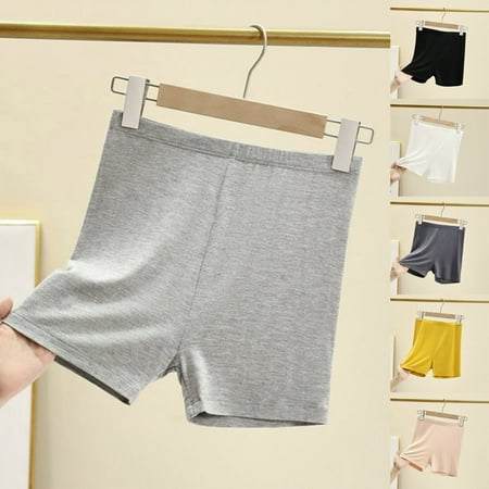Brnmxoke Slip Shorts for Women Under Dress Solid Color Seamless Smooth Boyshorts Panties Anti Chafing Soft Boxer Briefs Biker Short Yellow L