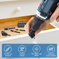 thumbnail image 2 of 20Pcs Flexible Drill Bit Extension Hex Shank 105° Right Angle Drill Attachment 1/4 3/8 1/2" Hex Shank Impact Driver Socket Adapter Rotatable Socket Bit Holder Keychain Set for Fine Finish (E), 2 of 9