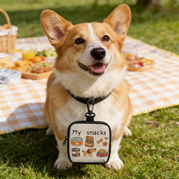 Portable Dog Snack Bag, Zipper Sealed Training Treat Pouch, Lightweight Waist Hanging Pet Food Storage, Waterproof Large Capacity Organizer for Walking, Hands-Free Convenient Outdoor Supplies