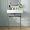 thumbnail image 3 of 30" White Rectangular Console Bathroom Sink with Overflow, 3 of 12