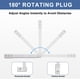 thumbnail image 4 of Extensor de enchufe eléctrico compatible con enchufes USB-A, USB-C y 2 tomas de corriente alterna, 4 of 7