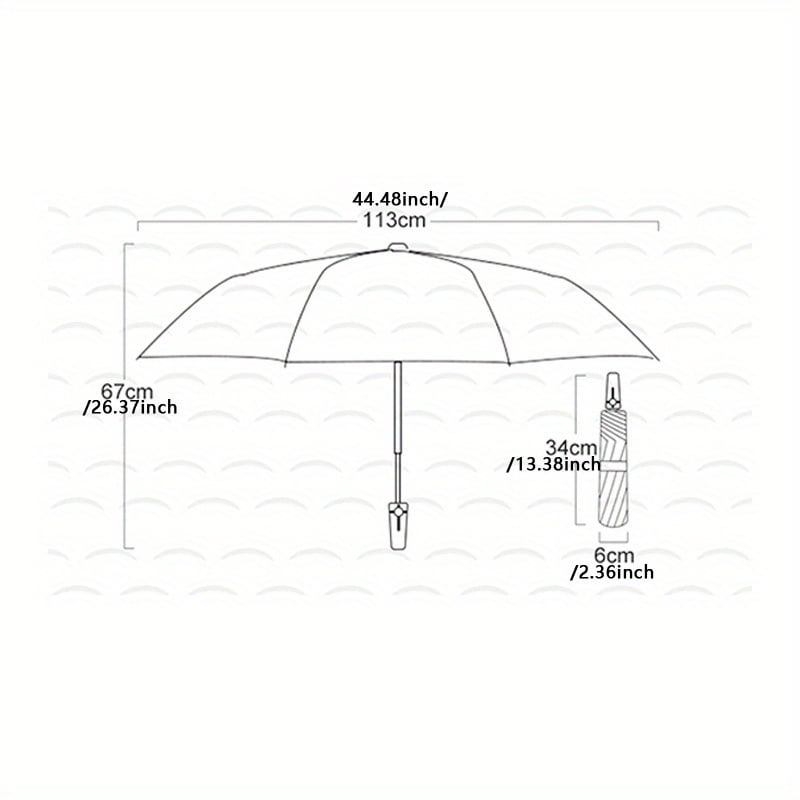 1pc 10-Bone Aluminum Folding Umbrella, Portable and Durable, Automatic Open, Casual Style, Polyester Canopy, Plastic Handle, Compact Design for Outdoor Activities