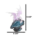 thumbnail image 3 of Pink Dragon Guarding Colorful LED Quartz Faux Geode Rock Crystal Cove Figurine, 3 of 11