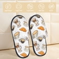 thumbnail image 2 of House Slippers for Women Men - Bread Coffee Print White Lightweight House Shoes Fuzzy Slippers, Soft Slip-On Cozy House Slippers for Woman Indoor Outdoor, 2 of 7