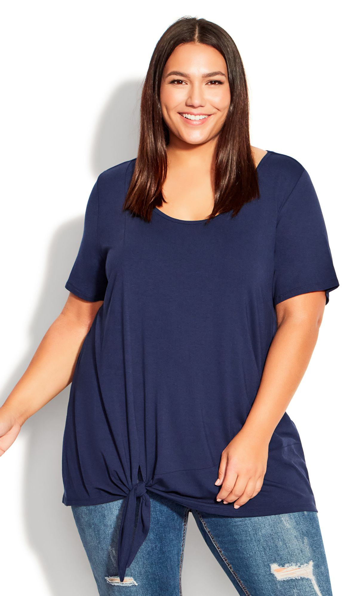 Avenue Women's Plus Size Wildside Top Short Sleeve Neckline - Walmart.com