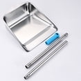 thumbnail image 3 of BESTOYARD Stainless Steel Dustpan Long Handle Home Cleaning Supplies Silver, 3 of 8