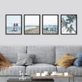thumbnail image 2 of PixonSign 4 PCS Posters Office White Surfboard Tropical Palm Tree Beach Shore Prints Nature Realism Landscape Wall Art Multicolor Natural Room Decor for Living Room, Bedroom - 12"x16" Black, 2 of 5