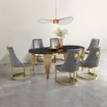 thumbnail image 3 of New rectangular marble dining table light luxury high-grade stainless steel dining table and chair combination My Lux Decor Round, 3 of 6