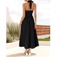 thumbnail image 3 of Vestido ZESICA de verano sin mangas, halter, midi, negro, para mujer, 3 of 6