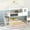 White, variant on Bellemave Twin Over Full Bunk Bed with Stairs,  House Bunk Beds with Roof, Wood Bunk Beds with Storage and Chalkboard , White