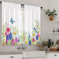 thumbnail image 2 of Innerwin Tringle à Rideau Poche Fente Panneau Rustique Imprimé Floral Aquarelle Rideaux Courts Anti-Moisissure Traitement de Fenêtre Style-4 27 Pouces*47 Pouces(70*120cm)*2, 2 of 5