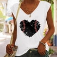 thumbnail image 1 of Women's Fashion Casual Printing V-Neck Sleeveless T Shirt Pullover Tops, 1 of 5