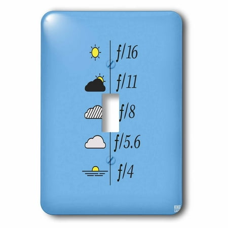 - 3dRose Daylight Exposure Guide and Light Metering Aperture Table - On light blue background - Single Toggle Switch (lsp_37763_1)