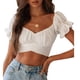 thumbnail image 1 of Womens Ruffle Crop Top Casual Sexy Back Tie Soft Breathable Women's Ruffle Short Sleeve  for Office for Shopping for Dating ANGGREK Otros, 1 of 6