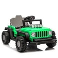 thumbnail image 7 of 12V Ride on Toy for Kids, 2-in-1 Truck/Go Kart Freely Switched, Ride on Car w/Remote Control, Creative Building Block Assembly, 4-Wheel Suspension, LED Lights, Electric Car for Boy Girl Gift (Green), 7 of 7