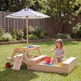 thumbnail image 2 of Gymax 3-in-1 Wooden Sandbox w/Foldable Umbrella Convertible Picnic Table Benches, 2 of 10