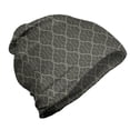 thumbnail image 1 of Charcoal Unisex Beanie, Funky Wavy Dotted Lines, Hiking Outdoors, Dark Sepia Grey Yellow, by Ambesonne, 1 of 1