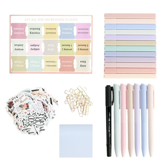 36 Pcs No Bleed Bible Journaling Kit  Bible Study Supplies with Highlighters and Fineline Markers  Non-Bleed Bible Markers for Bible Study  Journaling  Office Supplies - Great Gift Idea