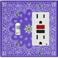 thumbnail image 1 of Metal Light Switch Plate Cover Purple Floral Bandana Paisley Tile Pattern TIL047, 1 of 13
