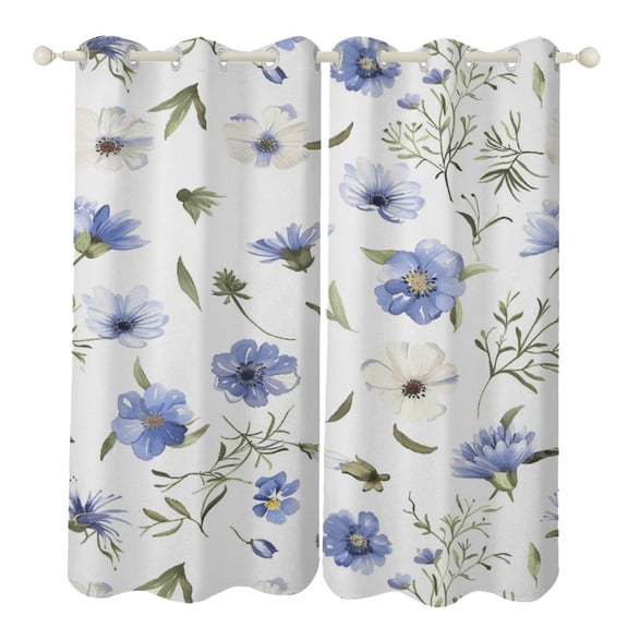 Floral Colorful Flower Curtains Watercolor Theme Window Curtains Grommet Blackout Drapes for Living Room Bedroom